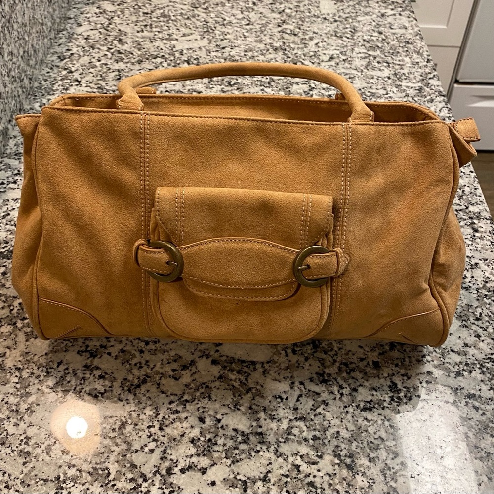 Brown simulated leather Maggie Barnes bag